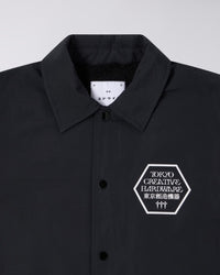 Longline Logo Coach Jacket - Navy