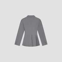 Grey Ruched Blazer - Grey
