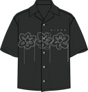 Camp Collar Floral Shirt - Black