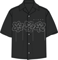 Camp Collar Floral Shirt - Black