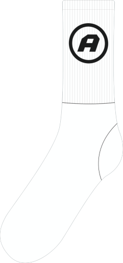 Crew Length Logo Sock - White