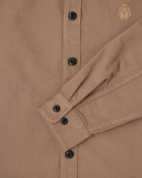 Embroidered Overshirt - Brown