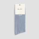 Ribbed Knit Crew Socks - Light Blue