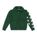 Star Sleeve Full-Zip Cardigan - Forest Green