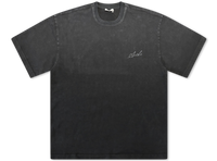 Washed Script Print T-Shirt - Washed Black