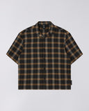 Plaid Camp Collar Shirt - Brown Plaid