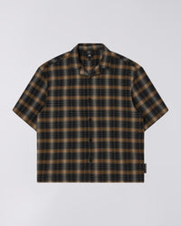Plaid Camp Collar Shirt - Brown Plaid