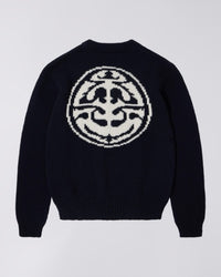 Rib Knit Crewneck Sweater - Navy