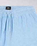 Embroidered Terry Cloth Shorts - Light Blue