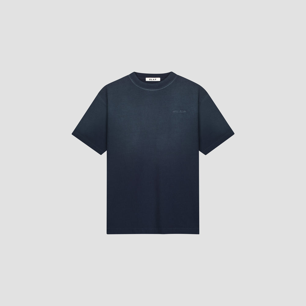Faded Logo Crewneck T-Shirt - Ombre Navy