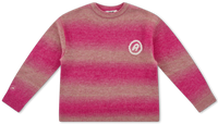 Striped Knit Crewneck Sweater - Pink Fade