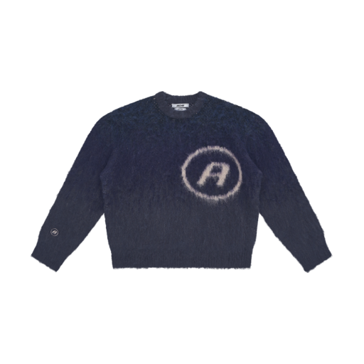 Fuzzy Knit Crewneck Sweater - Navy