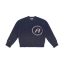 Fuzzy Knit Crewneck Sweater - Navy