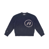 Fuzzy Knit Crewneck Sweater - Navy
