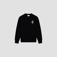 Crewneck Embroidered Sweatshirt - Black/White
