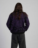 Graphic Knit Crewneck Sweater - Black/Purple Pattern