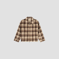 Shacket Plaid Zip Jacket - Brown Plaid