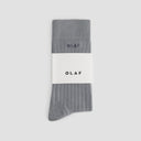 Ribbed Crew Socks - Grey