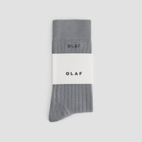 Ribbed Crew Socks - Grey