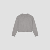 Crewneck Button Pocket Cardigan - Grey