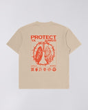 Graphic Print Crewneck T-shirt - Beige