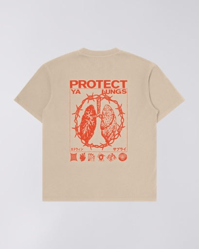 Graphic Print Crewneck T-shirt - Beige