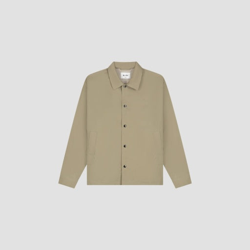 Button-Front Coach Jacket - Taupe