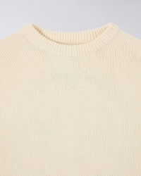 Plain Knit Crewneck Sweater - Cream