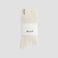Rib Knit Ankle Socks - Cream