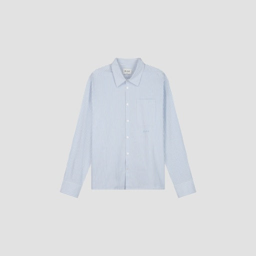 Striped Long Sleeve Shirt - Light Blue/White Stripe