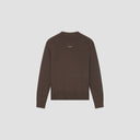 Crewneck Ribbed Trim Sweater - Brown
