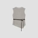 Knit Asymmetrical Hem Tank - Grey