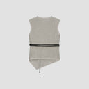 Knit Asymmetrical Hem Tank - Grey