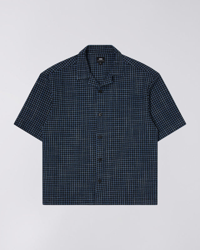 Short Sleeve Patterned Shirt - Navy Blue