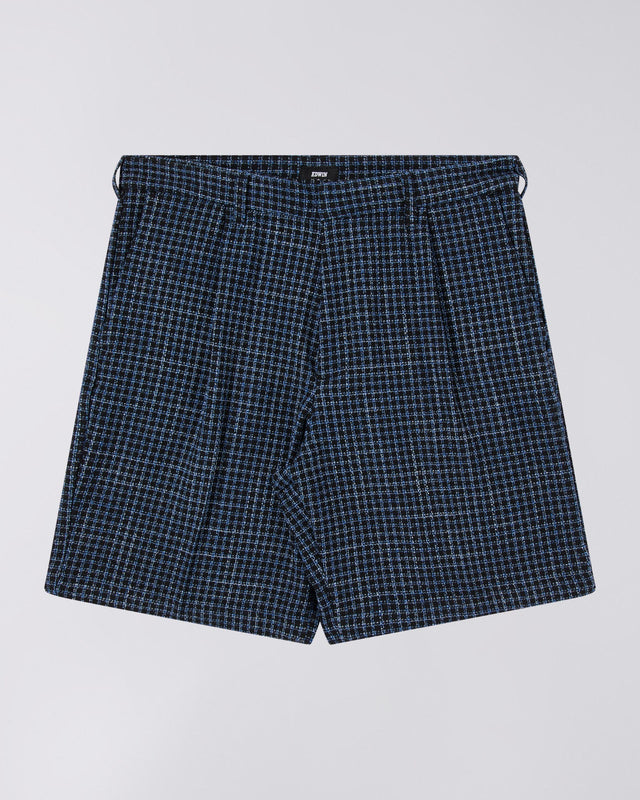 Check Pattern Tailored Shorts - Blue Black Check