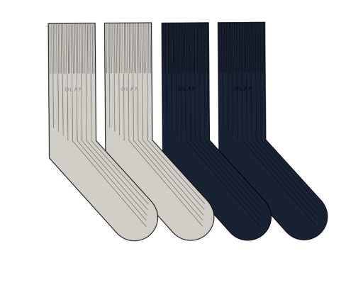 Ribbed Crew Socks Two-Pack - Grey/Navy