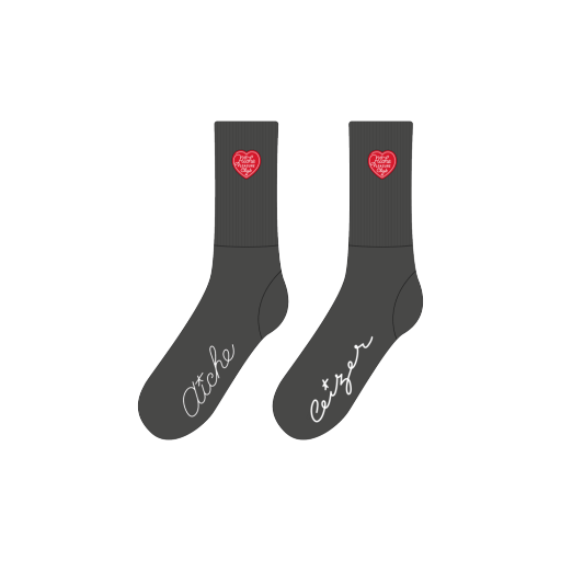 Embroidered Logo Crew Socks - Black