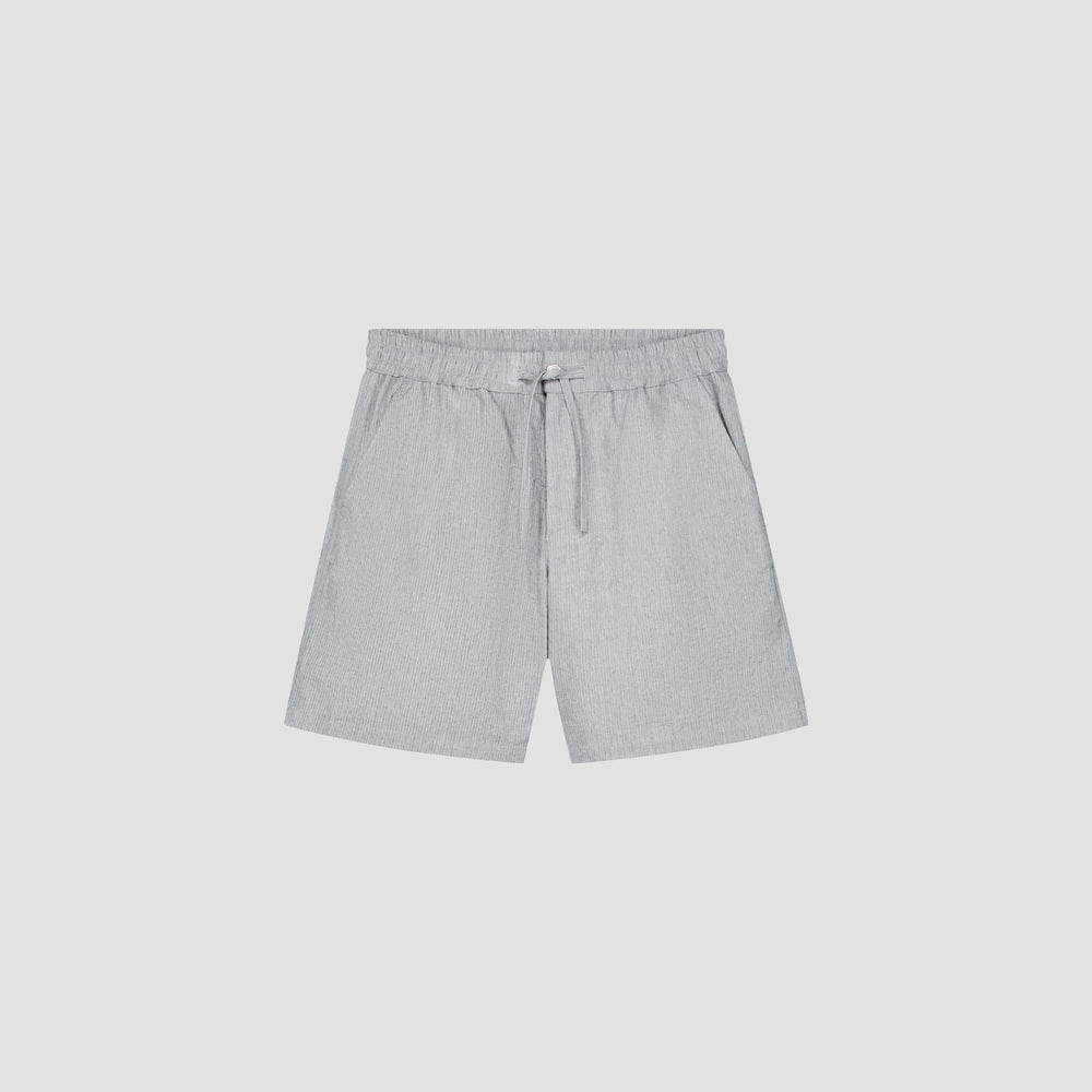Striped Drawstring Shorts - Grey Stripe