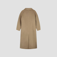 Collared Long Wool Coat - Camel
