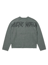 Embroidered Crewneck Sweater - Grey