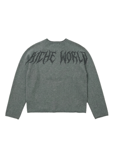 Embroidered Crewneck Sweater - Grey