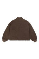 Zip-Up Teddy Fleece Jacket - Brown