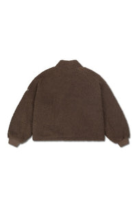 Zip-Up Teddy Fleece Jacket - Brown
