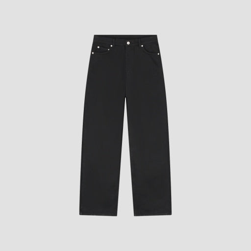 Wide Leg Denim Jeans - Black