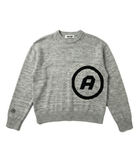 Crewneck Logo Knit Sweater - Grey Mélange