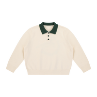 Collared Knit Polo - Cream