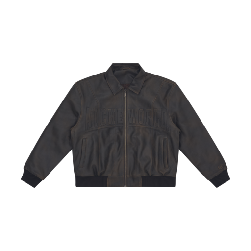 Embossed Faux Leather Jacket - Black