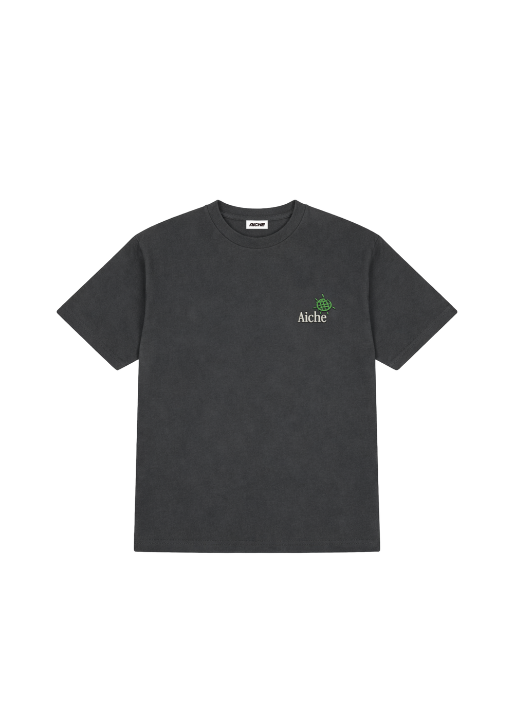 Washed Graphic Crewneck T-Shirt - Charcoal Grey