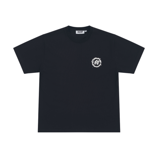 Crewneck T-Shirt Embroidered Logo - Black