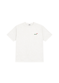Crew Neck Embroidered T-Shirt - White